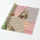 Old Saint Nick Sheet Music Wrapping Paper Cadeaupapier (Uitgerold)