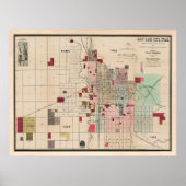 Old Salt Lake City UT Map (1889) SLC Utah Poster (Voorkant)