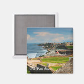 Old San Juan Square Magnet Magneet (Voorkant / Achterkant)