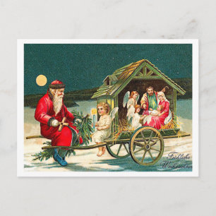Old Santa Claus with Jesus familiy, religious Briefkaart