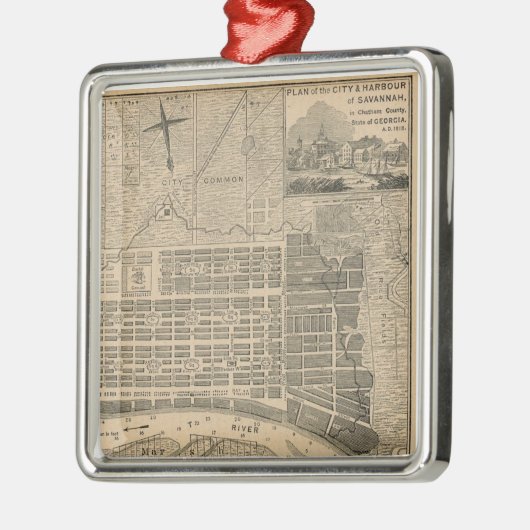 Old Savannah Map Ornament (Links)
