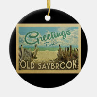 Old Saybrook Beach Vintage Travel