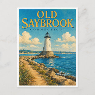 Old Saybrook Connecticut Vuurtoren GeoSaga Briefkaart