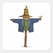 Old Scarecrow Vierkante Sticker (Voorkant)