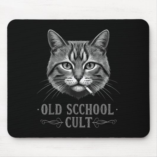Old Scchool Cult Funny Cat For Cool People And - F Muismat (Voorkant)