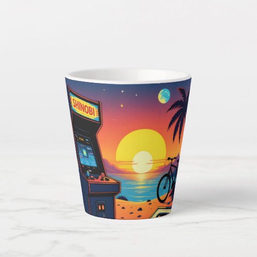 Old School Arcade Latte Mok (Voorkant)