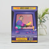 Old School Arcade Videogame uitnodiging (Staand voorkant)