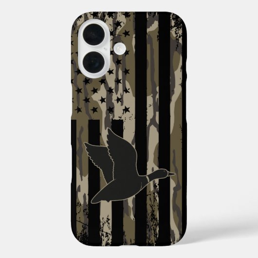 Old School Camo Duck Jagen Amerikaanse Vlag Case-Mate iPhone Case (Achterkant)