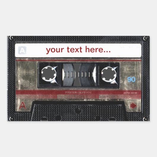 Old School Cassette w / tekst Sticker (Voorkant)