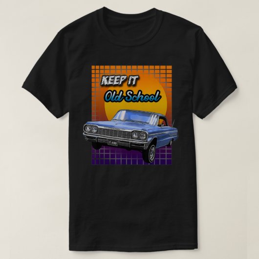 Old School Chevy Impala Lowrider Keep it Old Schoo T-shirt (Design voorkant)