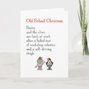 Old School Christmas - grappig vrolijk kerstgedich Feestdagen Kaart