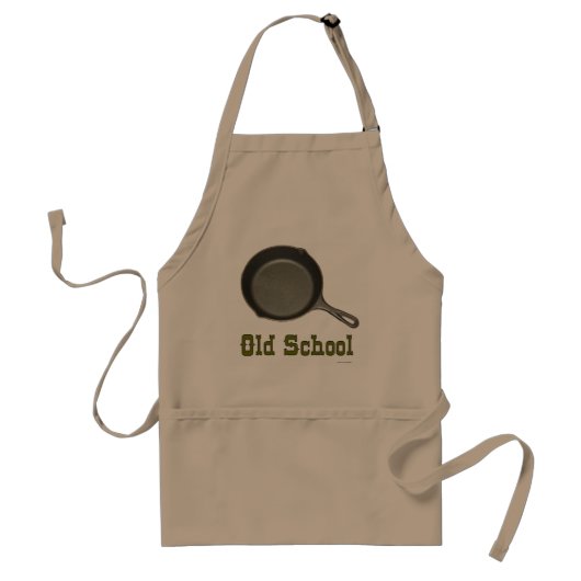 Old School Cook Standaard Schort (Voorkant)