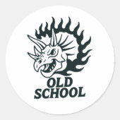 Old School Dinosaur Funny Sticker (Devant)