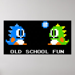 Old School Fun - Bubble Bobble - Bub en Bob - A Poster