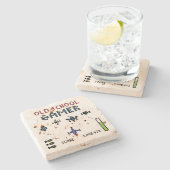 Old School Gamer Spacheship Stenen Onderzetter (Zijkant)