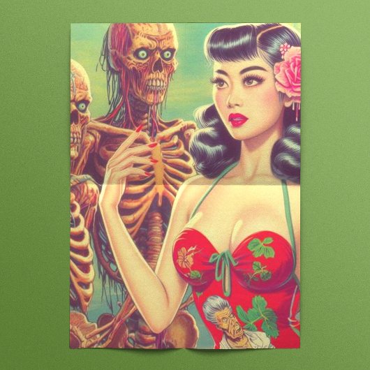 old school horror meisje tissuepapier