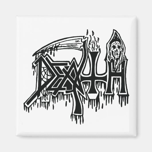 Old School Logo witte magneet (Voorkant)