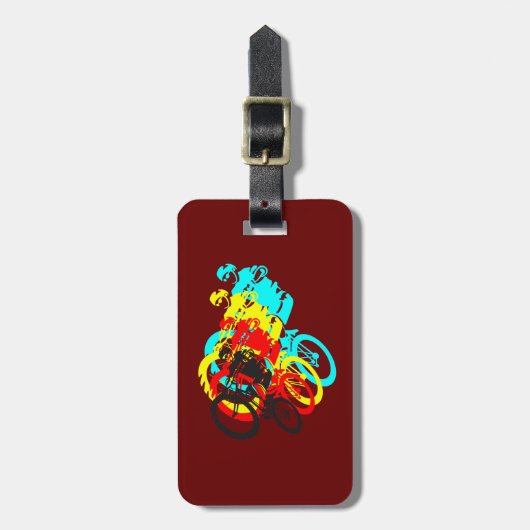 Old school MTB / Trials fiets wheelie Bagagelabel (Voorkant verticaal)