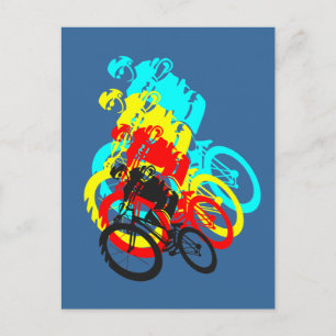 Old school MTB / Trials fiets wheelie Briefkaart