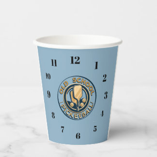 Old School Pickleball  clock paper caps Papieren Bekers