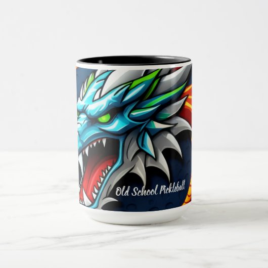 Old School Pickleball Dragon blue mug Mok (Midden)