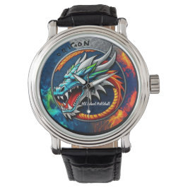Old School Pickleball Dragon blue watch Horloge