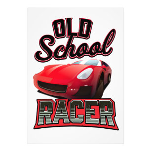 Old School Racer Logo Foto Afdruk