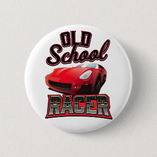 Old School Racer Logo Ronde Button 5,7 Cm