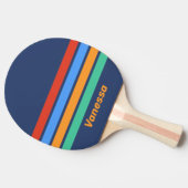 Old School Retro Rainbow Across Striping with Name Tafeltennisbatje (Zijkant)