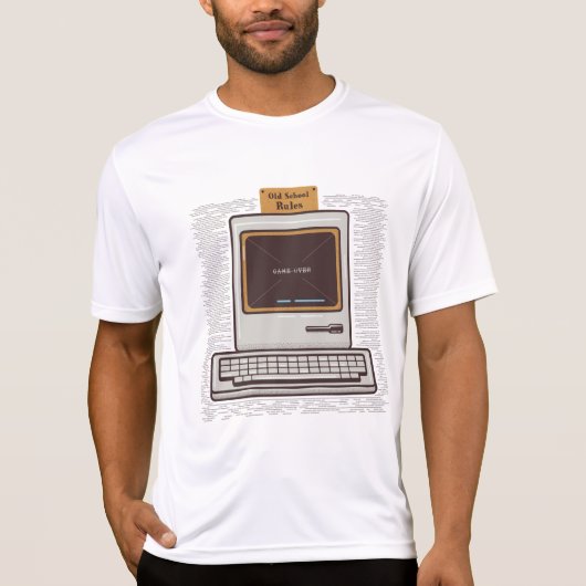 Old School Rules Retro Computer Game Over T-shirt (Voorkant)