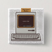 Old School Rules Retro Computer Game Over Vierkante Button 5,1 Cm (Voorkant)