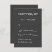 Old School Rustic Chalkboard Country Wedding RSVP (Voorkant / Achterkant)