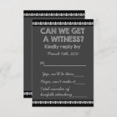 Old School Rustic Chalkboard Country Wedding RSVP (Voorkant / Achterkant)