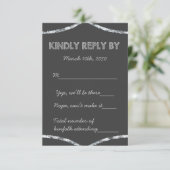 Old School Rustic Chalkboard Country Wedding RSVP (Staand voorkant)