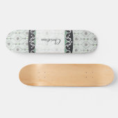 Old School Skateboard Blue Flowers Motif (Horz)