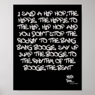 Old School Skool Rap Hip Hop Merch Lyric Quote jar Poster