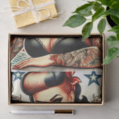 Old School Tattoo Girl Tissuepapier (Geschenk)