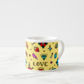 Old School Tattoo Love Pattern Espresso Kop (Voorkant rechts)