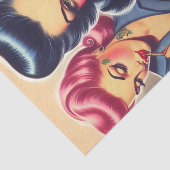 old school Tattoo meisjes Tissuepapier (Detail)