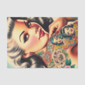 Old School Tattoo Pin-up Tissuepapier (Voorkant)