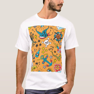 Old School Tattoo: Schattige naadloos T-shirt