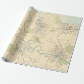 Old Scotland Cities Map (1912) Cadeaupapier (Uitgerold)