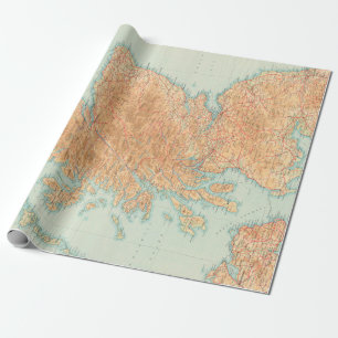Old Scotland Map (1912) Scottish Atlas Cadeaupapier