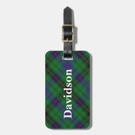 Old Scotsman Clan Davidson Tartan Bagagelabel (Voorkant verticaal)