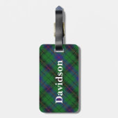 Old Scotsman Clan Davidson Tartan Bagagelabel (Achterkant verticaal)