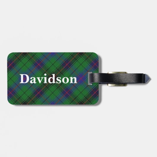 Old Scotsman Clan Davidson Tartan Bagagelabel (Achterkant horizontaal)