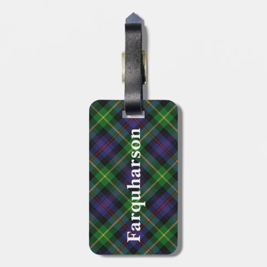 Old Scotsman Clan Farquharson Tartan Bagagelabel (Achterkant verticaal)