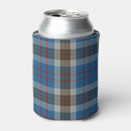Old Scotsman Clan Thompson Blue Gray Tartan Blikjeskoeler (Blikje Voorkant)