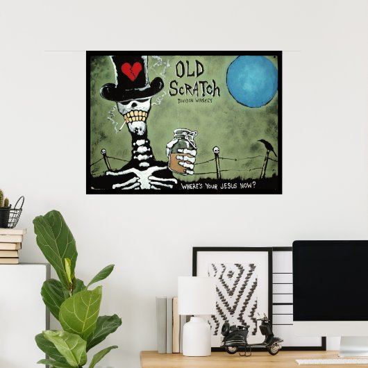 OLD SCRATCH, waar is je Jezus nu? Poster (Thuiskantoor)