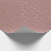 Old Script Gold Mauve Lila Blush Pink Royal Paris Cadeaupapier (Hoek)